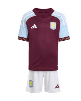 Aston Villa Maglia Gara Casa Repliche 2025-26 Bambino Maniche Corte